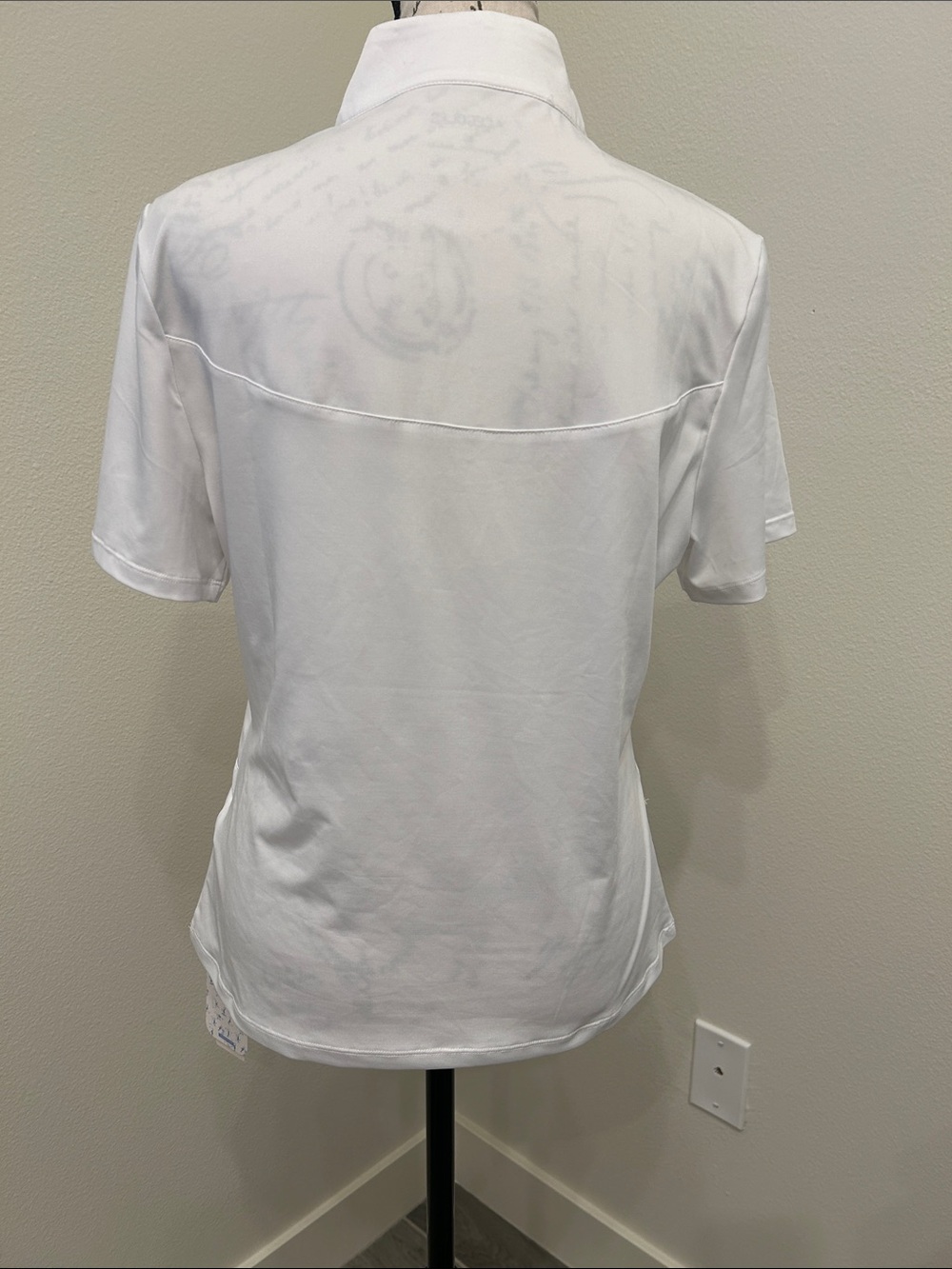Cegolfs White Short-Sleeve Zip-Front Performance Top - Picture 6 of 7